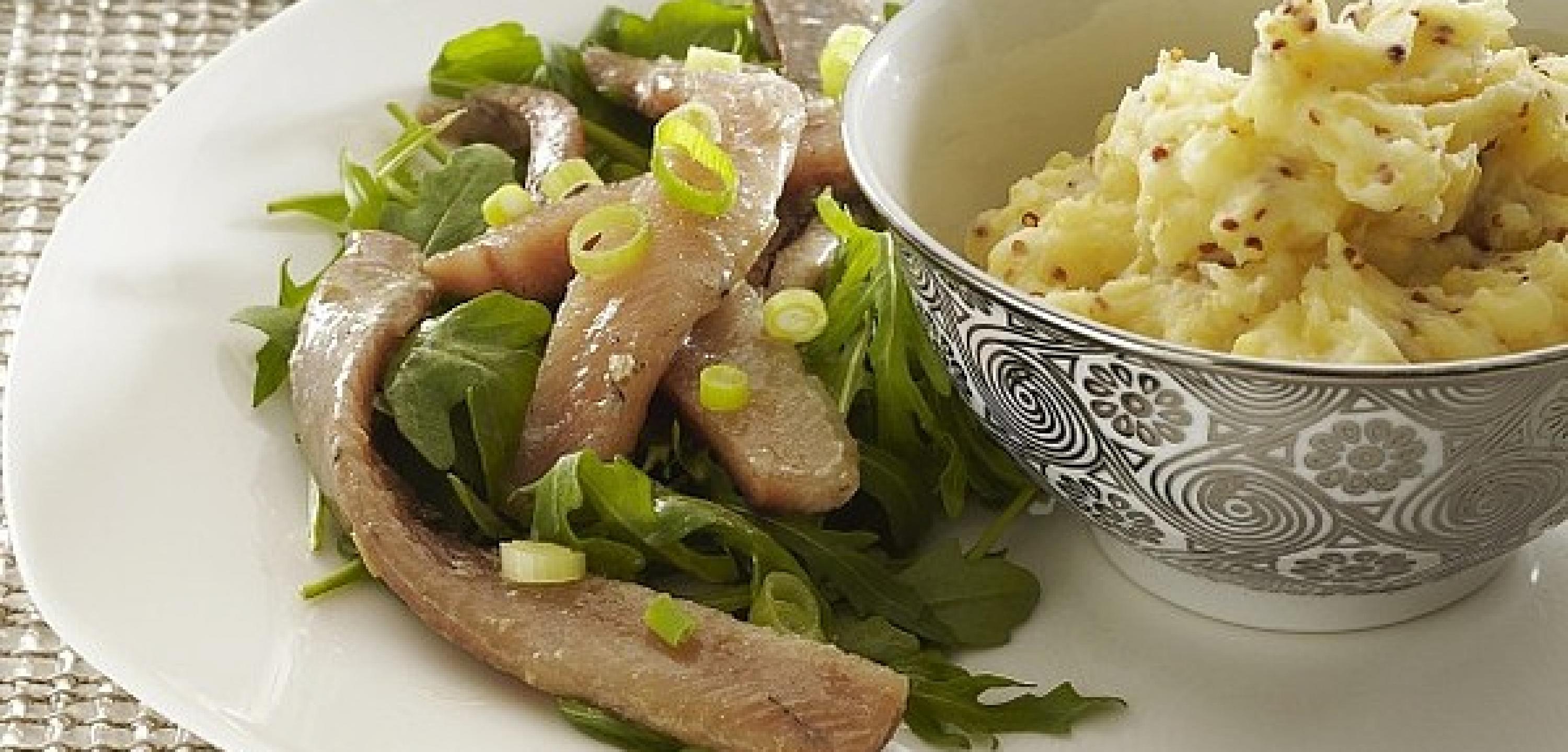 Matjes mit Eucole und Senfpuree